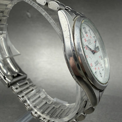 Citizen Railroad Approved Watch Men 35mm White Dial Silver Tone Daydate New Batt3