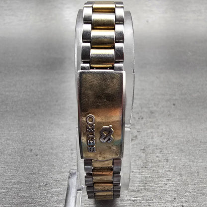 Seiko SQ Watch Women 24mm Silver Dial Two Tone Daydate Round 2626-0159 New Batt7