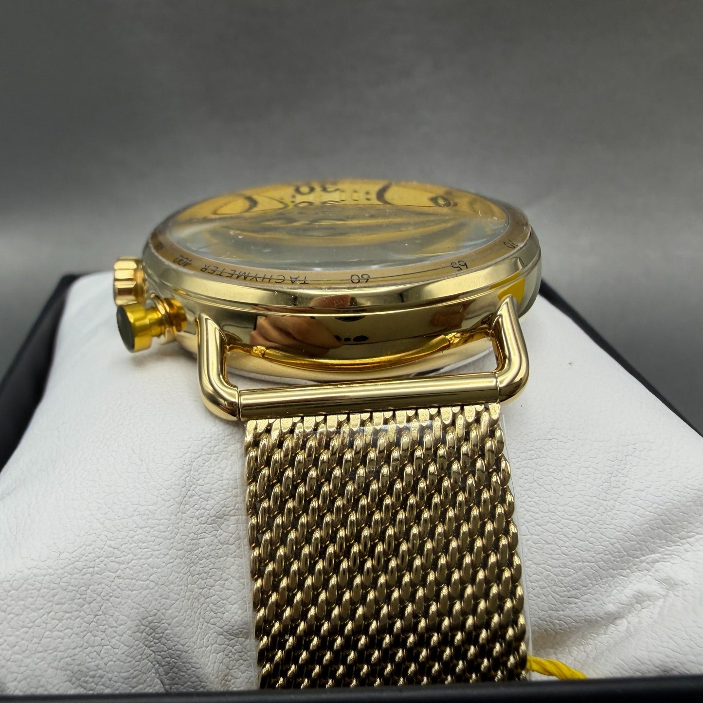Invicta Speedway Chrono Watch Men 44mm Champagne Dial Gold Tone 69473 Mesh Band4