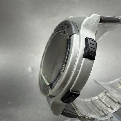 Casio Twincept ABX-53 Watch Men 40mm Gray Dial Silver Alarm Chrono New Batt NOS2