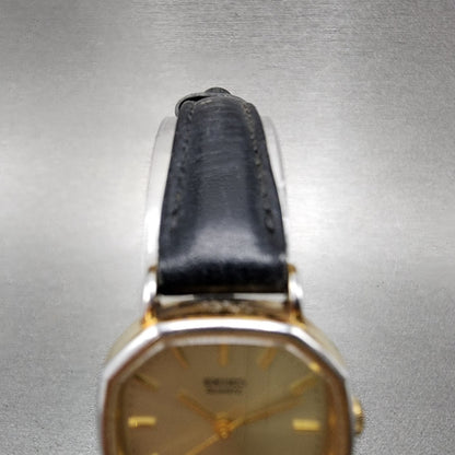 Seiko Watch Women 22mm Champagne Dial Gold Tone Octagon 54215190 New Battery4