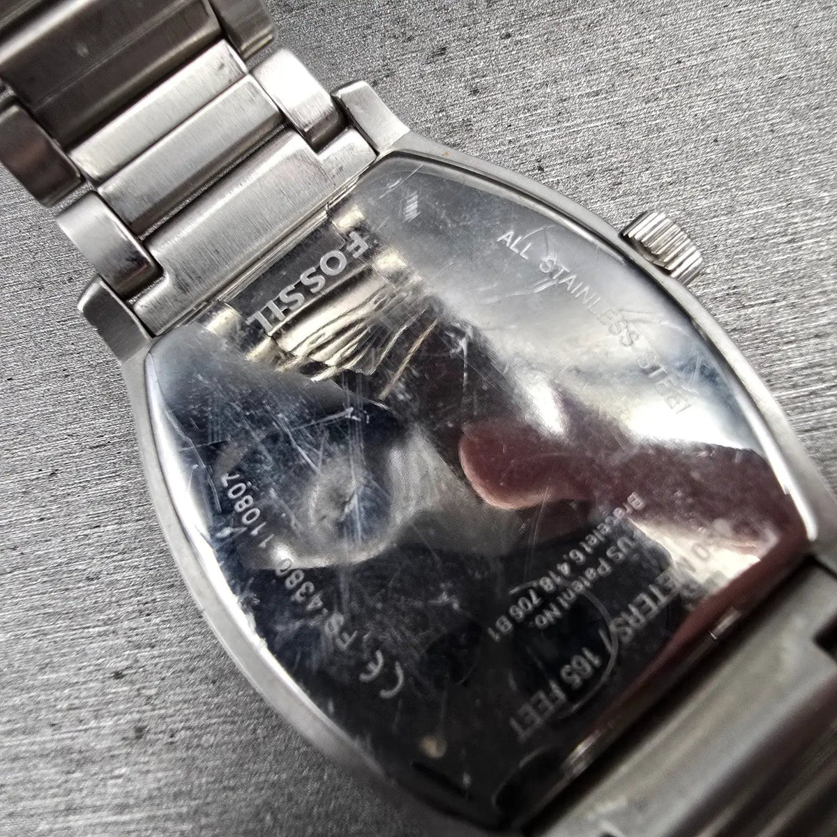 Fossil Arkitekt Watch Men 38mm Silver Dial Silver Tone Date FS-4380 New Battery10
