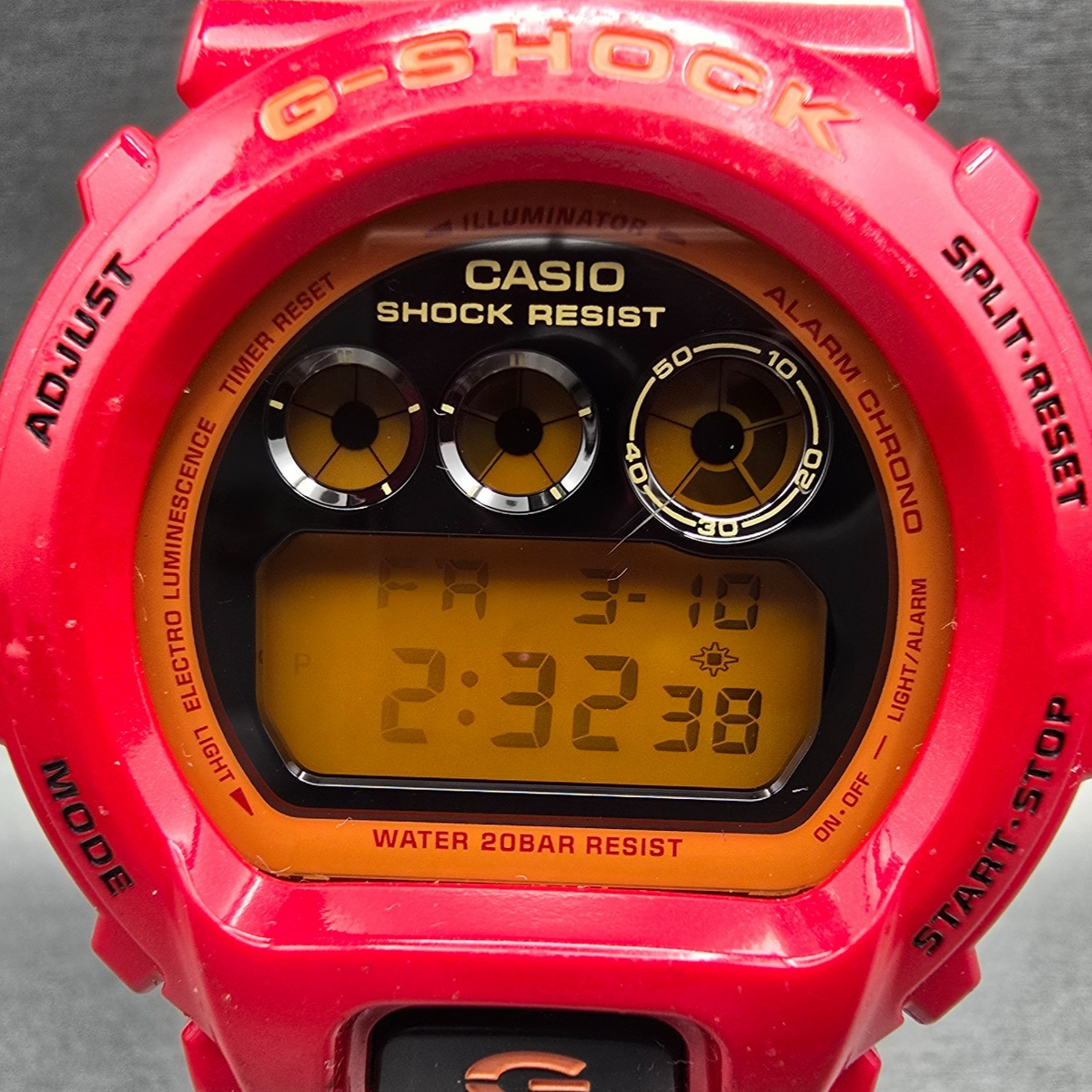Casio G-Shock DW-6900CB Watch Men 50mm Orange Red Chrono Alarm New Battery JP1