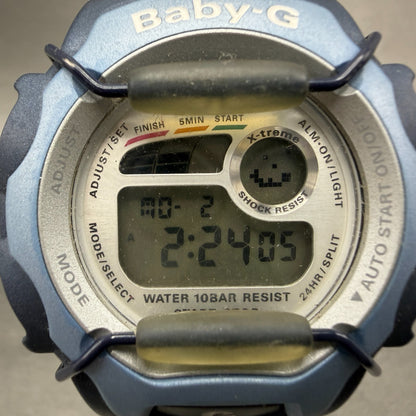 Casio baby G Watch Women 41mm Digital White Dial Blue Case Round BGX-141 New Bat1
