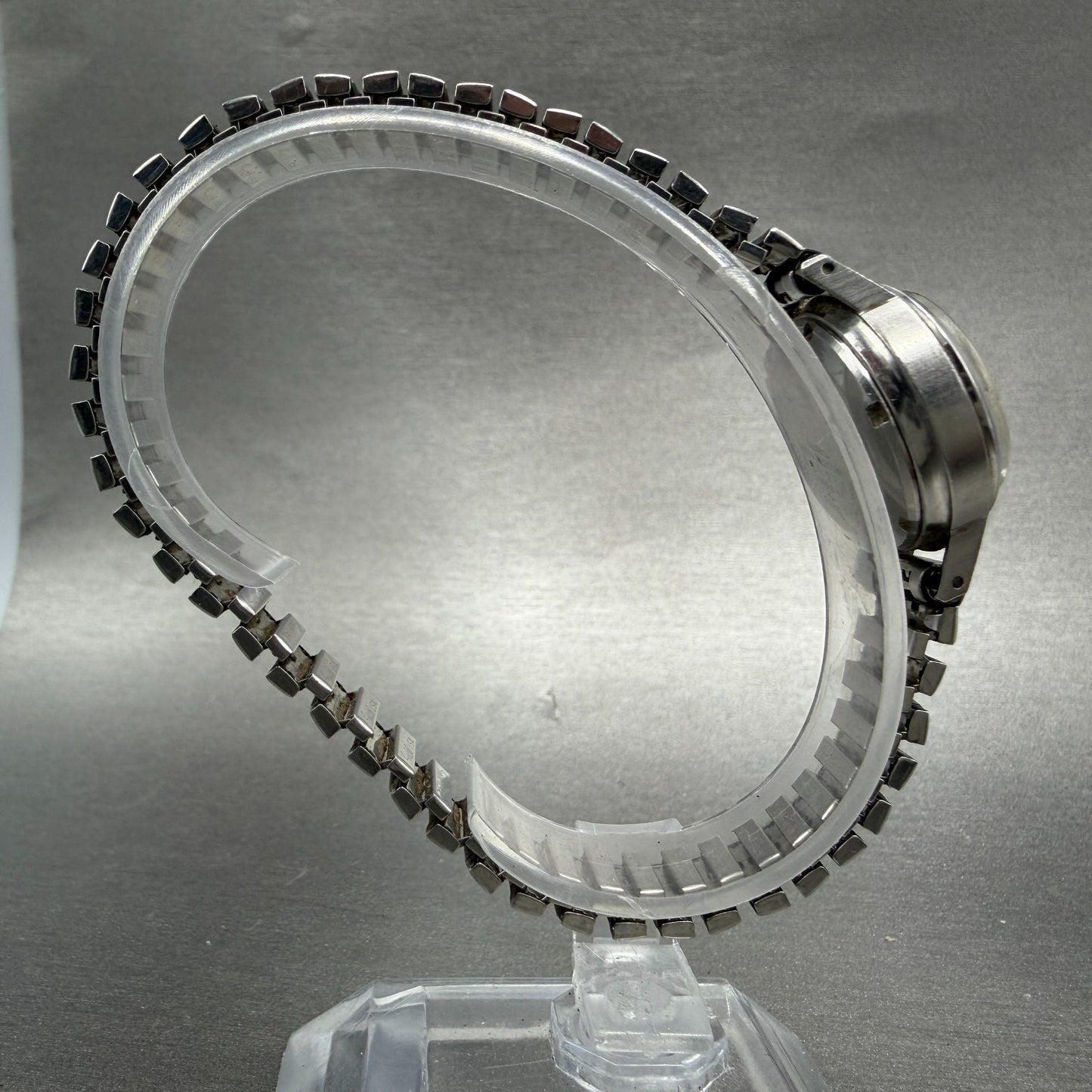 Seiko Automatic Watch Women 24mm Silver Dial Silver Tone Date 2205-0599 PARTS9