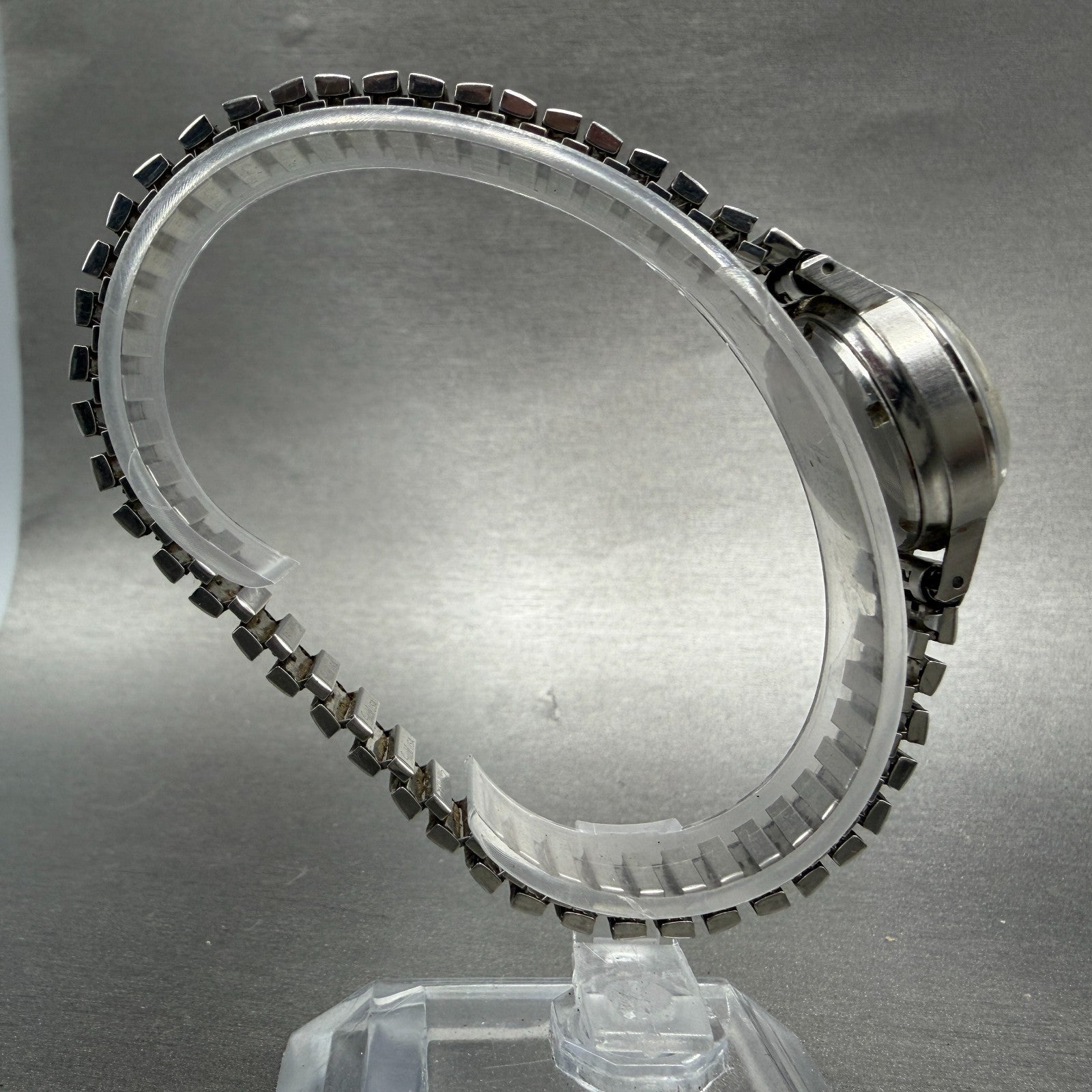Seiko Automatic Watch Women 24mm Silver Dial Silver Tone Date 2205-0599 PARTS9