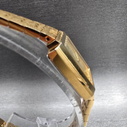 Citizen CQ Watch Women 17mm Gold Dial Gold Tone Rectangle 3220-S16911 New Batt3
