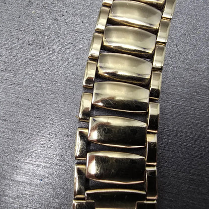 Seiko Bracelet 15mm Stainless Steel Gold Tone Vintage Japan G1395E MISSING CLASP3