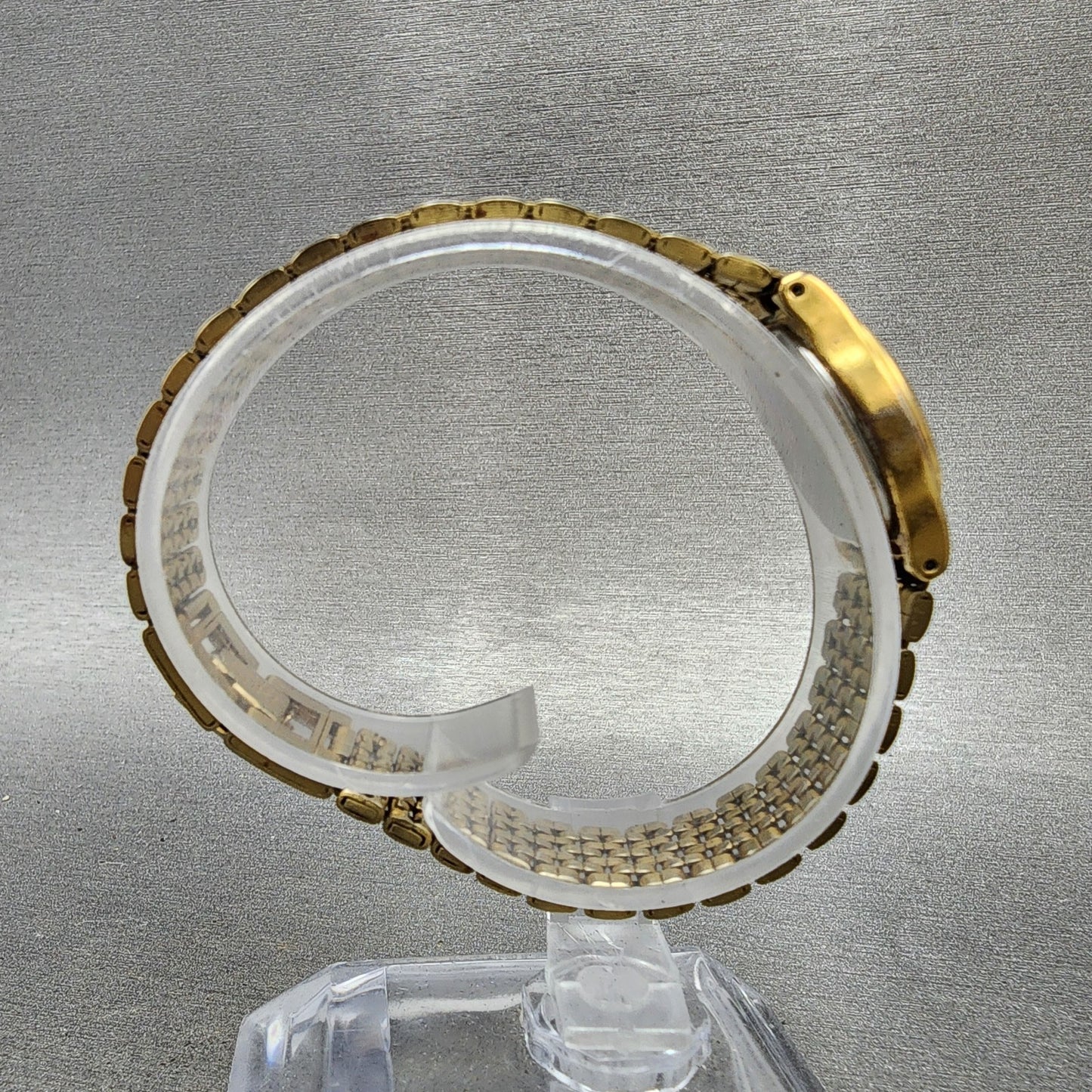Seiko Watch Women 18mm Black Dial Gold Tone Oval V4015109 New Battery ABC1238