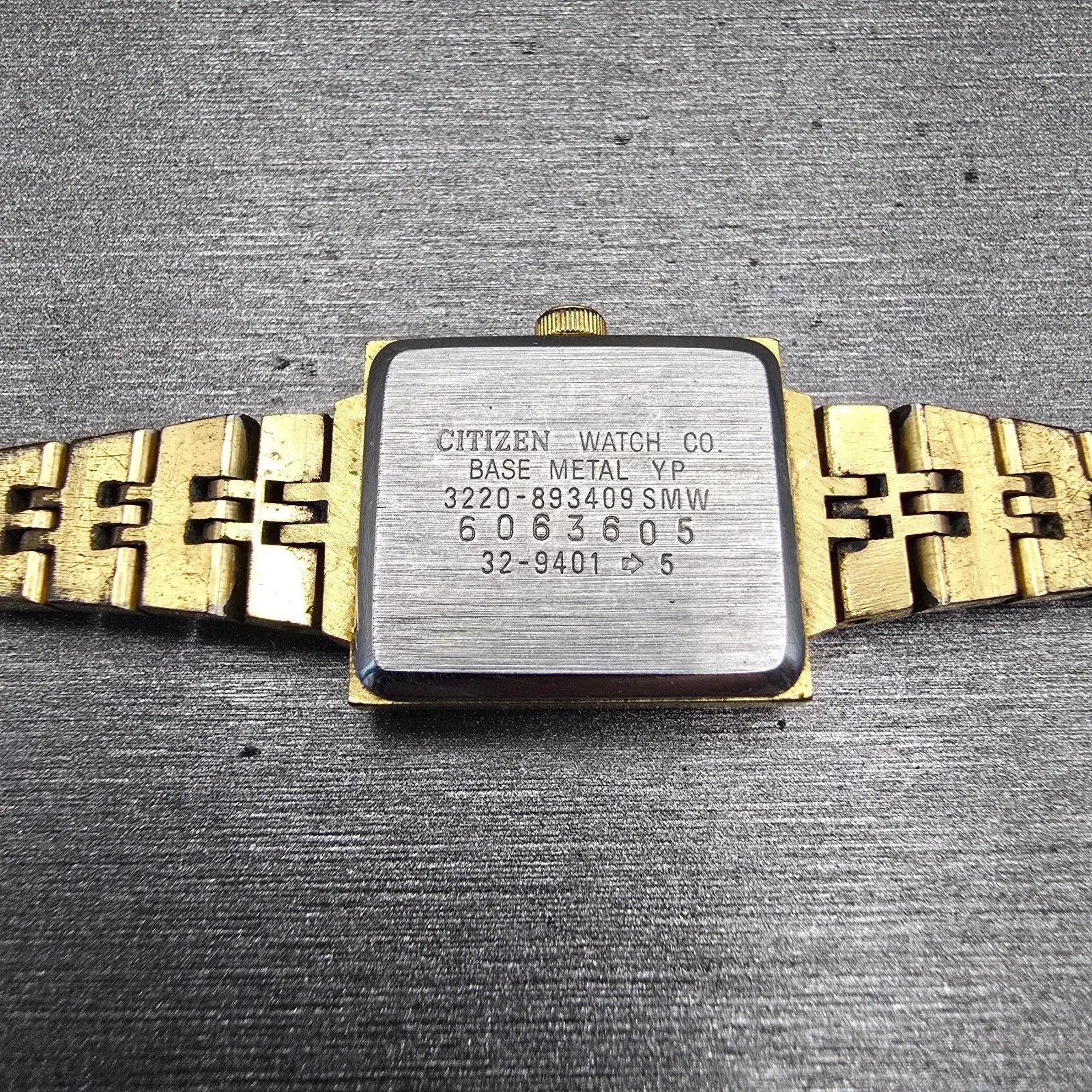 Citizen CQ Watch Women 17mm Champagne Dial Gold Tone 3220-893409 New Battery VTG10