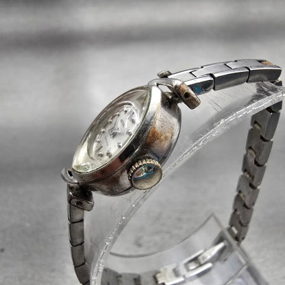Seiko Watch Women 14mm Silver Dial Silver Tone Oval 10-8160 Manual Wind VTG2