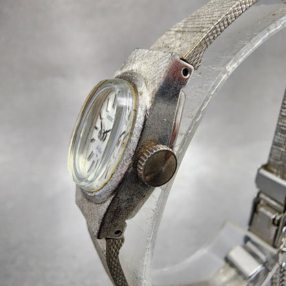 Seiko Watch Women 15mm Silver Dial Silver Tone Manual Oval 11207000 Runs2