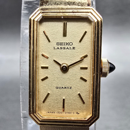 Seiko Lassale Watch Women 13mm Champagne Dial Gold Tone 1320-5609 New Battery1