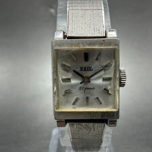 Rado Tank Watch Women 16mm Silver Dial Silver Tone Rectangle Manual Wind Runs0