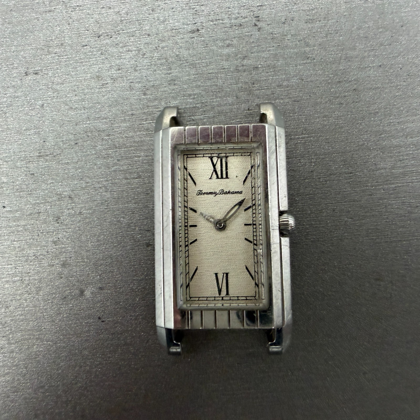 Tommy Bahama Tank Watch Women 22mm Cream Dial Silver Tone Rectangle TB2065 PARTS0