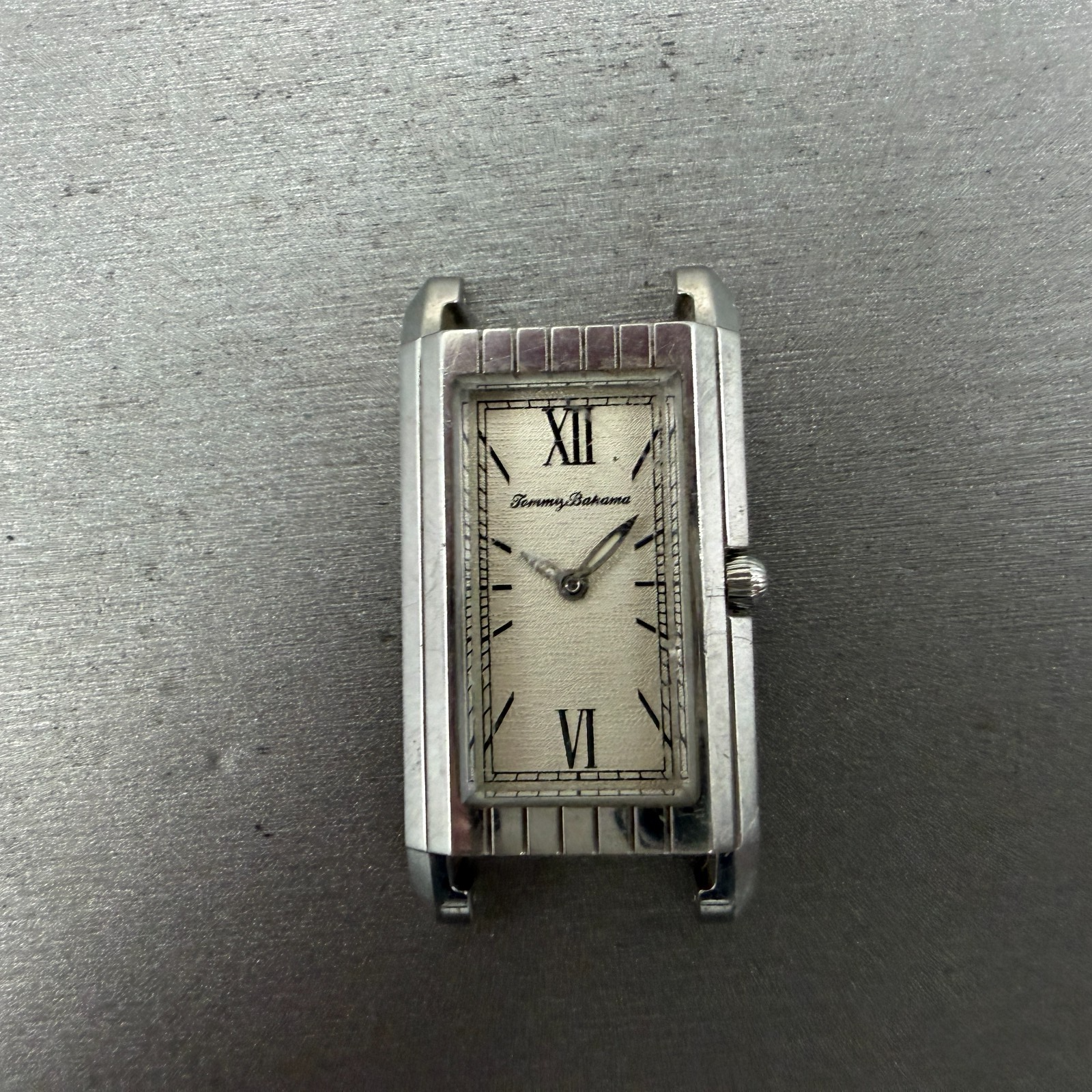 Tommy Bahama Tank Watch Women 22mm Cream Dial Silver Tone Rectangle TB2065 PARTS0