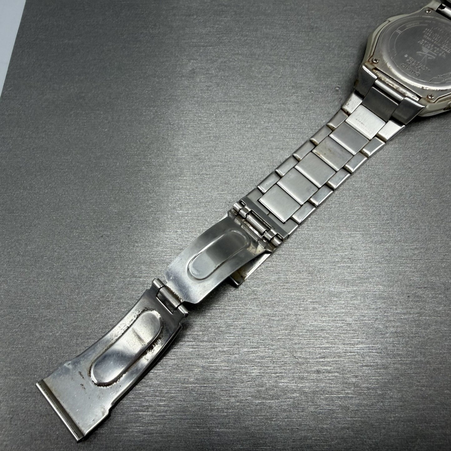 Casio Wave Ceptor Watch Men 41mm Black Dial Steel Analog Digital Solar READ!!!!!11