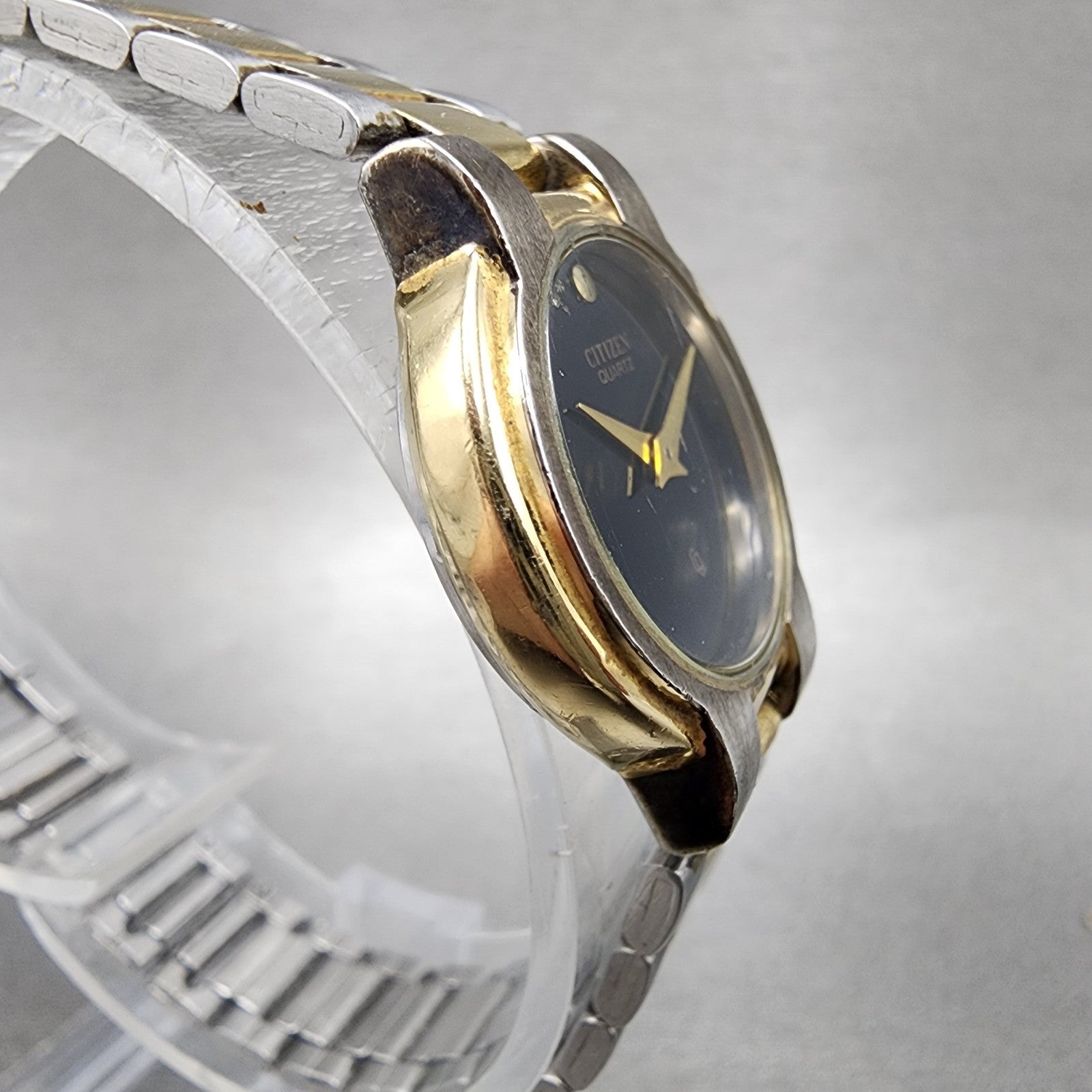 Citizen CQ Watch Women 23mm Black Dial Two Tone Round 3220K03755 New Battery3