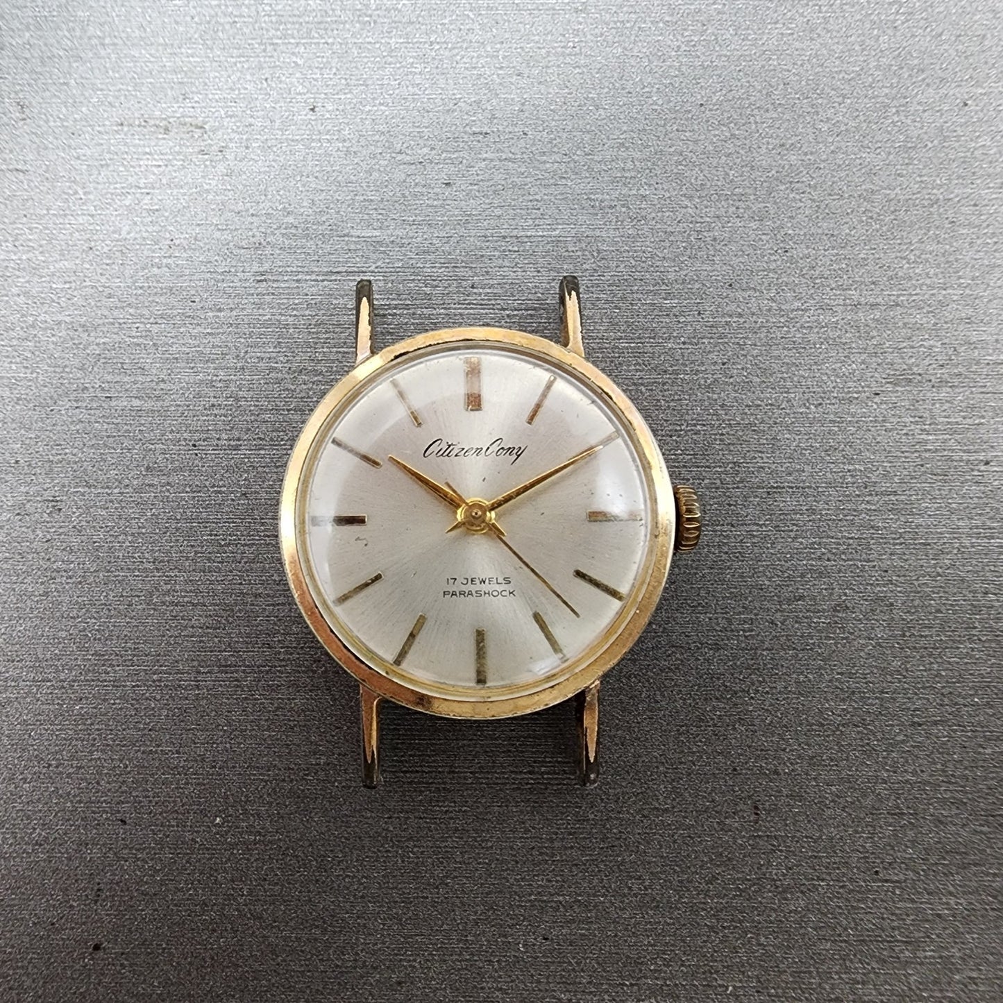 Citizen Cony Watch Women 25mm White Dial Gold Plated Manual Wind Runs VTG0