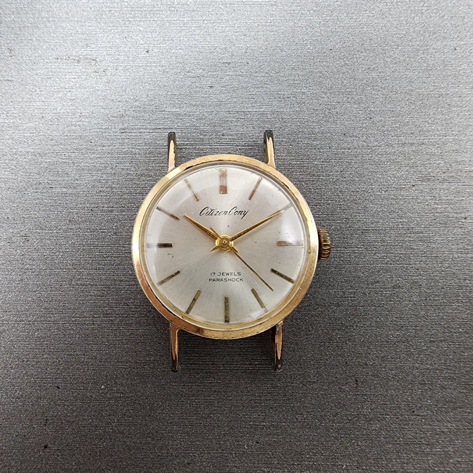 Citizen Cony Watch Women 25mm White Dial Gold Plated Manual Wind Runs VTG0