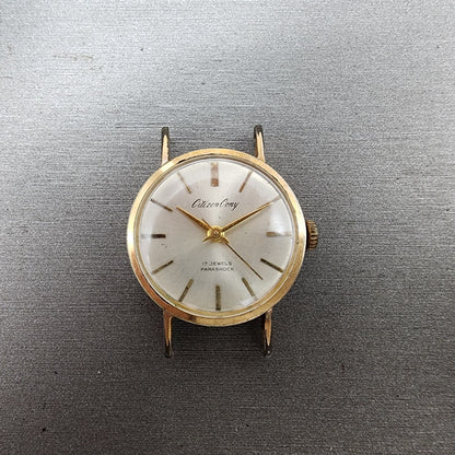 Citizen Cony Watch Women 25mm White Dial Gold Plated Manual Wind Runs VTG0