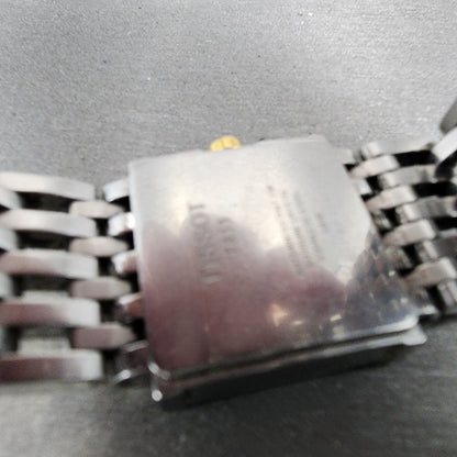 Tissot SixT Tank Watch Women 23mm MOP Dial Two Tone Date Rectangle New Battery9