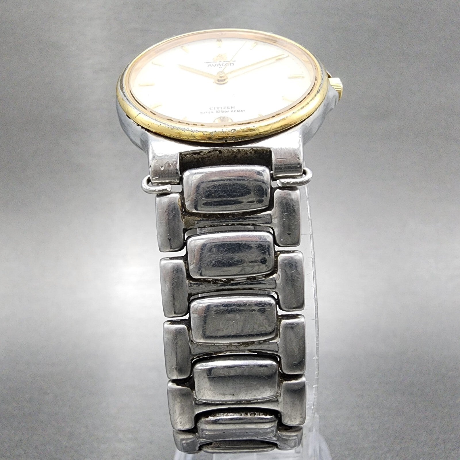 Citizen Avalon Watch Men 31mm White Dial Two Tone Date Round 4710470192 PARTS6