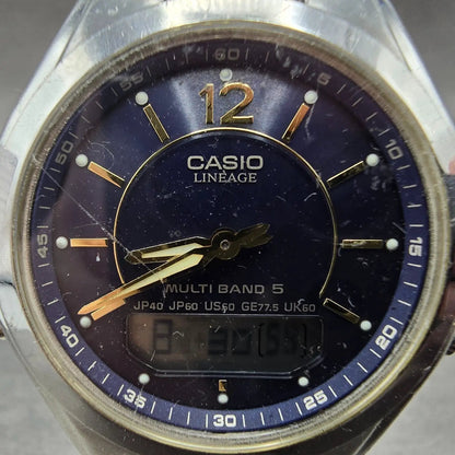 Casio Lineage LCW-M200 Watch Men 38mm Blue Dial Steel Analog Digital Solar JDM1