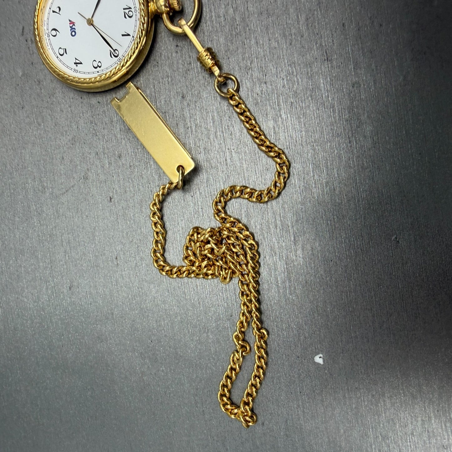 Seiko Alba Pocket Watch Men 36mm White Dial Gold Tone Round V701-0B00 New Batt6