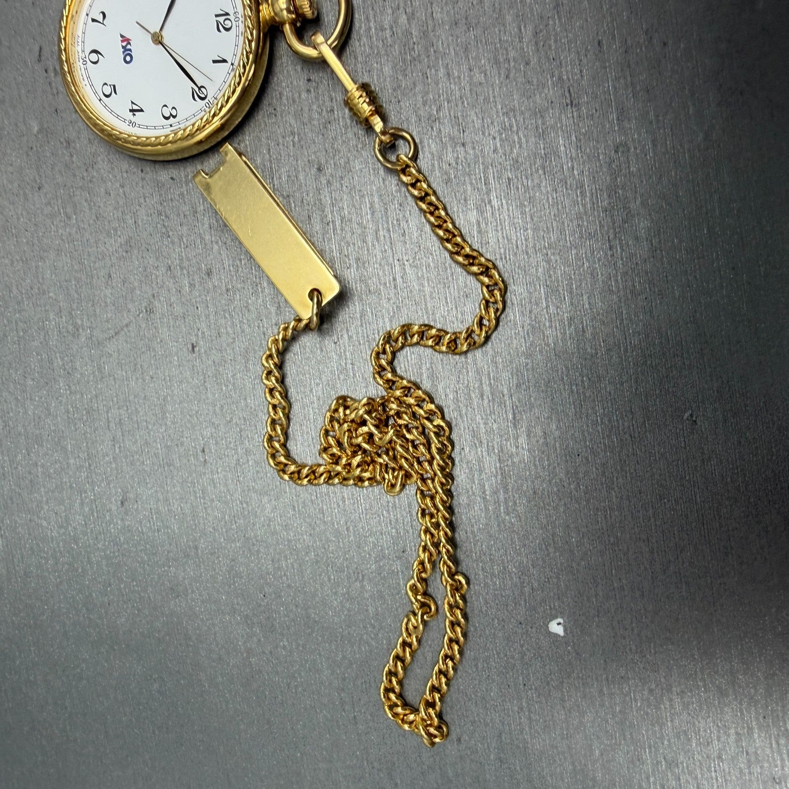 Seiko Alba Pocket Watch Men 36mm White Dial Gold Tone Round V701-0B00 New Batt6