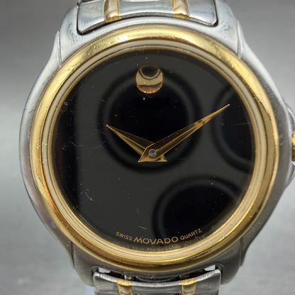 Movado Museum Watch Women 26mm Black Dial Two Tone Round 81-E4-9838 New Battery1