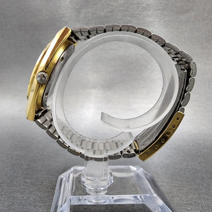 Seiko Pulsar Watch Men 36mm Silver Dial Gold Tone Daydate V733x004 New Battery6