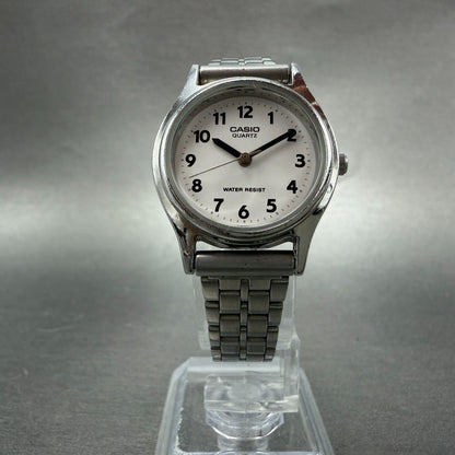 Casio Watch Women 25mm White Dial Silver Tone Round LQ-410 New Battery VTY5