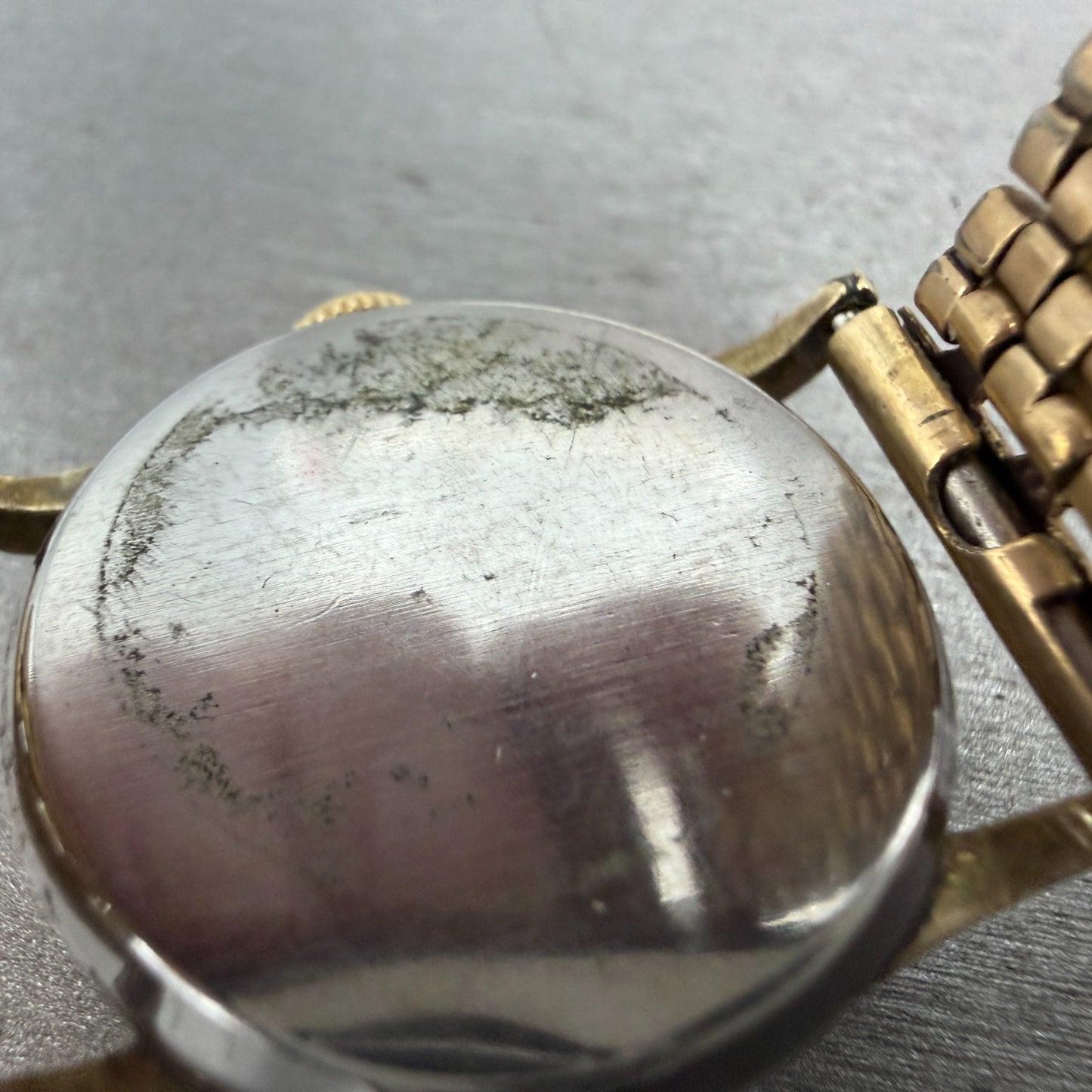 Gruen Military Watch Women 24mm Cream Dial Gold Tone Round Manual Wind READ!!!!!9