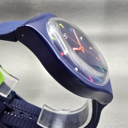 Swatch SPICE IT UP Watch Men 41mm Blue Dial Blue Tone Round SUOZ261 New Battery3