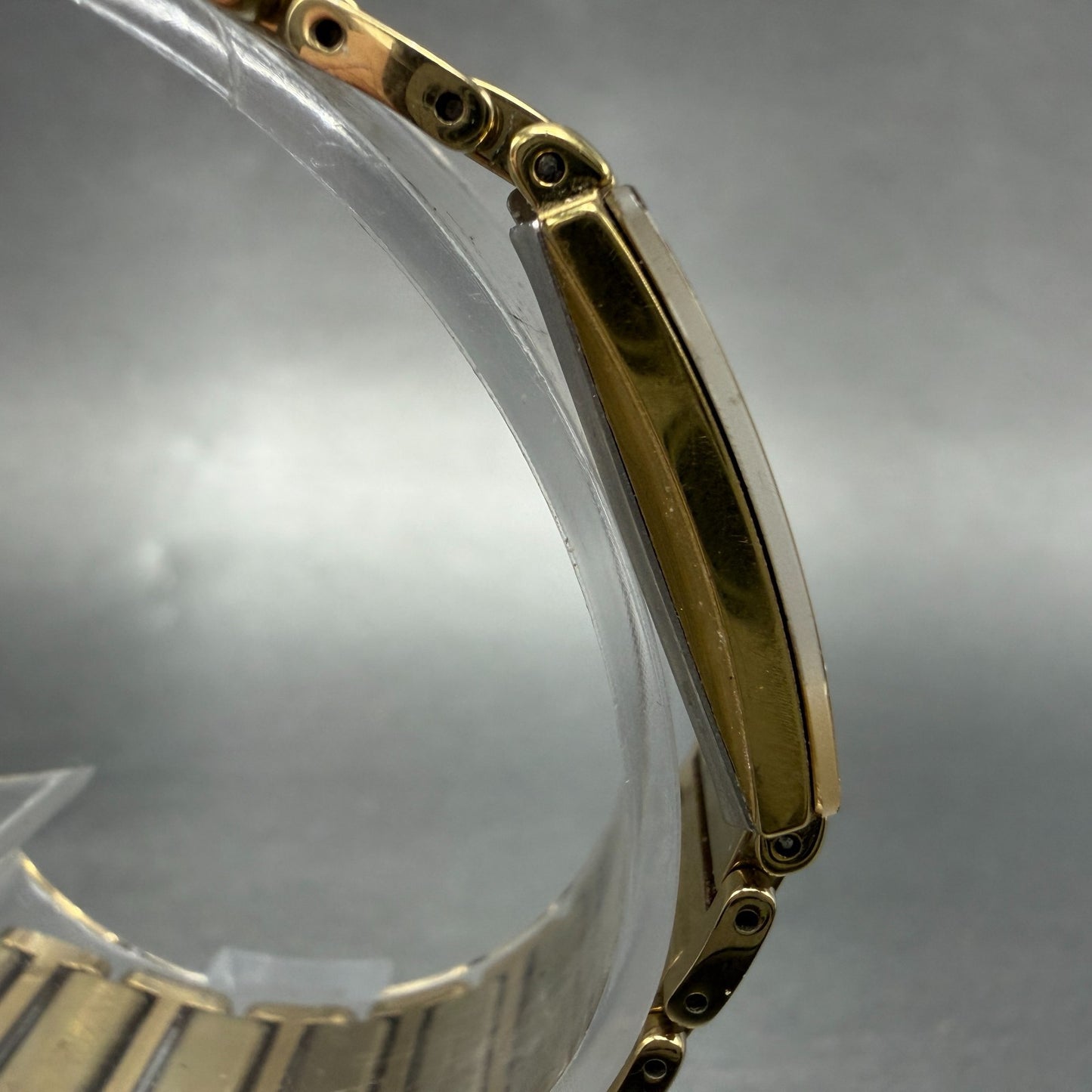 Rado Diastar Tank Watch Women 18mm Champagne Dial Gold Tone 153.0283.3 New Batt3