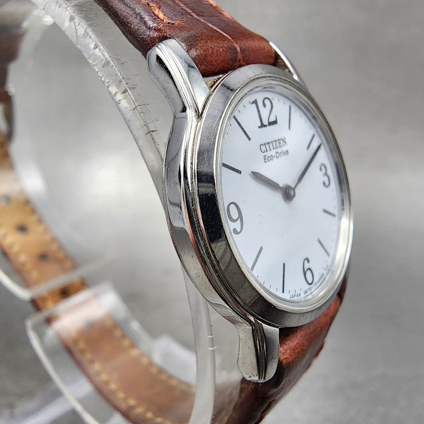Citizen EcoDrive Watch Women 23mm White Dial Silver Tone G670T009123 Runs3