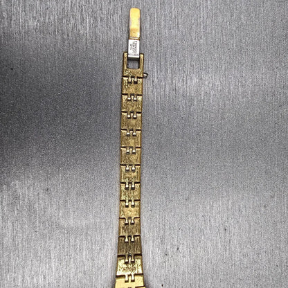 Seiko Watch Women 16mm Black Dial Gold Tone Oval 7321-5399 New Battery Vintage 510