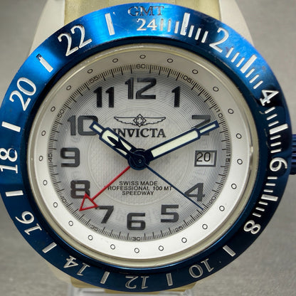 Invicta Speedway GMT Watch Men 44mm White Dial Clear Case Case Date 3565 New bat1