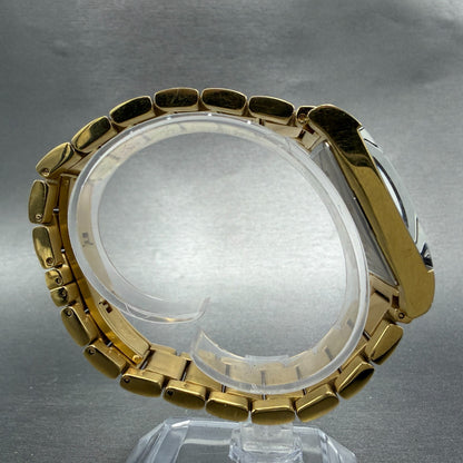 Bulova Tank Watch Men 27mm Black Dial Gold Tone Rectangle 97F50 New battery9