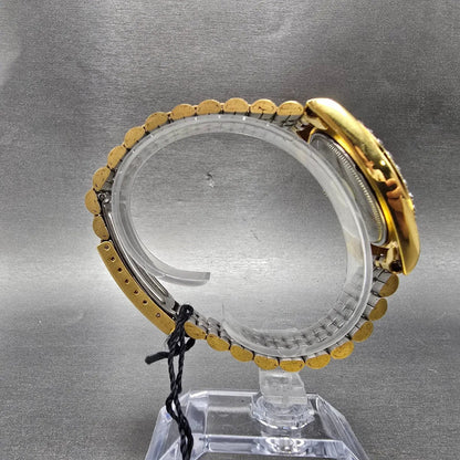 Lucien Piccard Dufonte Watch Men 36mm Gold Dial Gold Tone Date Diamond Bezel11