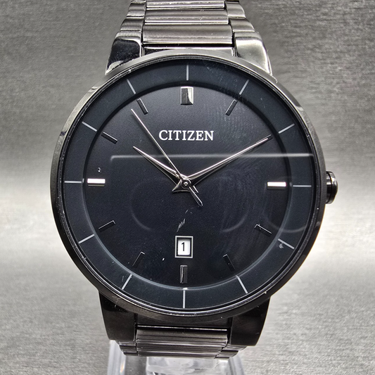Citizen Watch Men 41mm Black Dial Black Tone Date Round G112-S106869 New Battery0