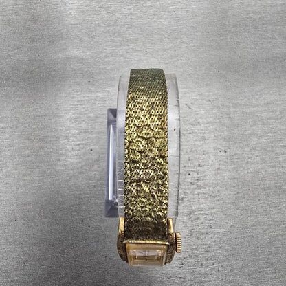 Seiko Tank Watch Women 15mm Champagne Dial Gold Rectangle 11-3189 Manual Wind4
