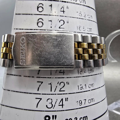Seiko 5 Automatic President Watch Men 36mm Silver Dial Two Tone Daydate VTG Runs11