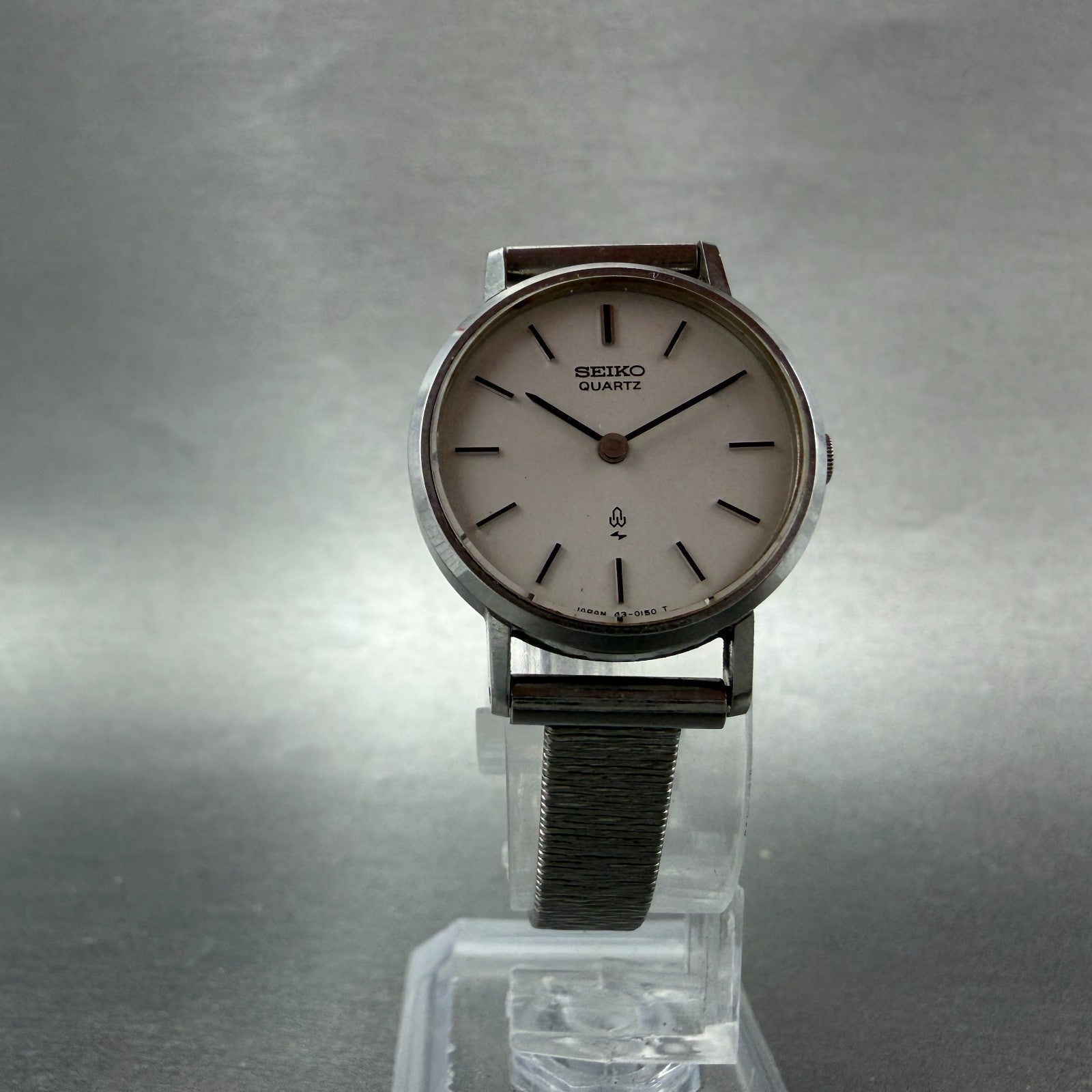 Seiko Watch Women 24mm White Dial Silver Tone Round 43-0070 New Battery Vintage25
