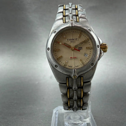 Tissot PR200 Watch Women 26mm Cream Dial Two Tone Date Round P130/230 PARTS6