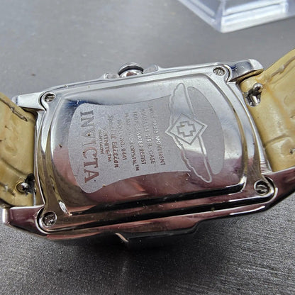 Invicta Lupha Watch Women 29mm MOP Dial Silver Tone Rectangle 0441 New BatteryKL9