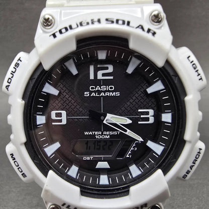 Casio AQ-S810W Watch Men 47m White  Black Alarm Chronograph Analog Digital Solar1