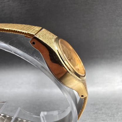 Seiko Watch Women 20mm Gold Dial Gold Tone Round 8Y21-0020 New Battery Vintage 43