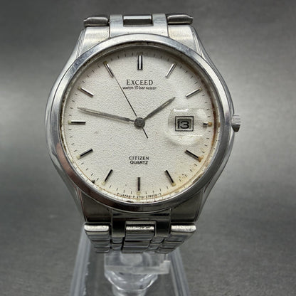 Citizen Exceed Watch Men 34mm White Dial Silver Tone Date 2710-274831 PARTS0